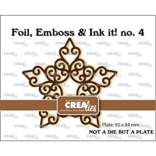 Crealies Crealies Foil, Emboss&Ink it! Krullende ster CLFEI04 92x84mm