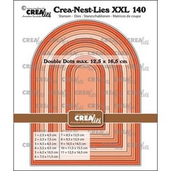 Crealies Crea-nest-dies XXL Boog hoog dubbele stippenlijn CLNESTXXL140 max. 12,5x16,5 cm