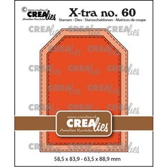 Crealies Xtra no. 60  ATC Label met stiksteeklijn CLXtra60 58,5x83,9 - 63,5x88,9mm