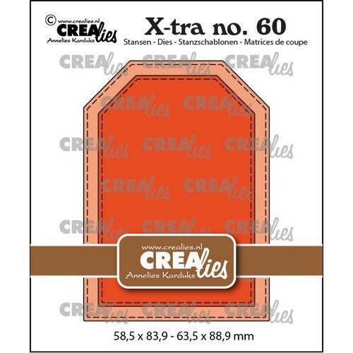 Crealies Crealies Xtra no. 60  ATC Label met stiksteeklijn CLXtra60 58,5x83,9 - 63,5x88,9mm