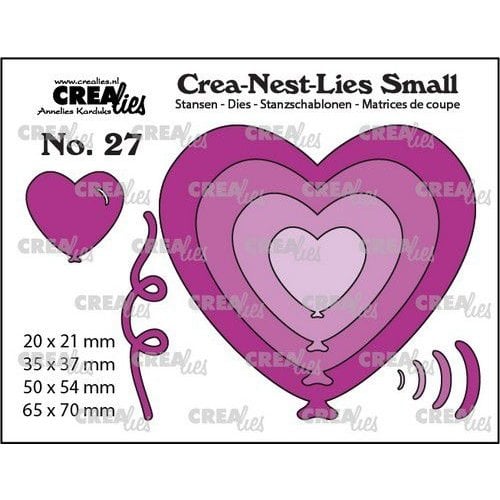 Crealies Crealies Crea-nest-Lies Small Ballonnen hartvorm 4x CNLS27 max. 65x70mm