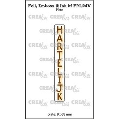 Crealies Foil, Emboss & Ink it! HARTELIJK - NL (V) FNL24V 9x68mm