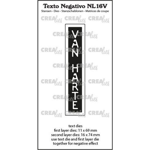 Crealies Crealies Texto Negativo Die VAN HARTE - NL (V) NL16V max. 16x74mm