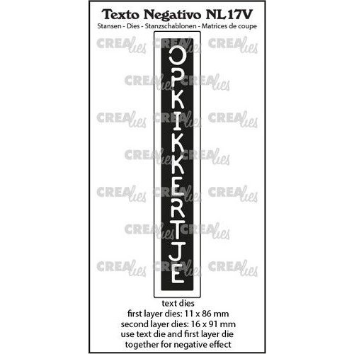 Crealies Crealies Texto Negativo Die OPKIKKERTJE - NL (V) NL17V max. 16x91mm