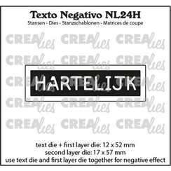 Crealies Texto Negativo Die HARTELIJK - NL (H) NL24H max. 17x57mm