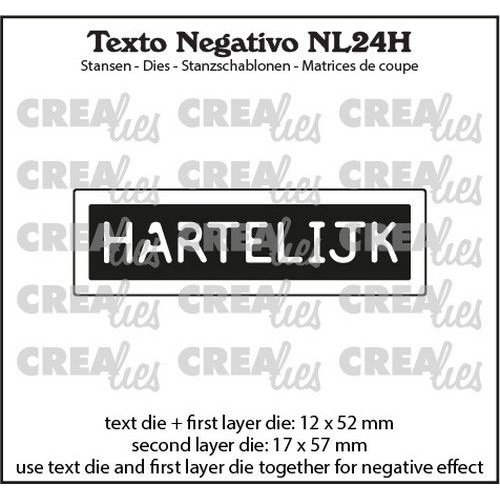 Crealies Crealies Texto Negativo Die HARTELIJK - NL (H) NL24H max. 17x57mm