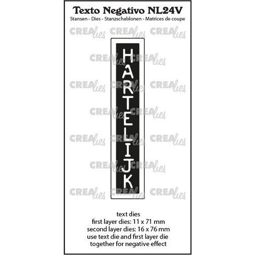 Crealies Crealies Texto Negativo Die HARTELIJK - NL (V) NL24V max. 16x76mm