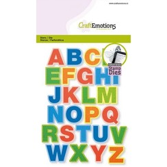 CraftEmotion Impress stamp Die - alfabet hoofdletters Card 10,5x14,8cm - 21mm