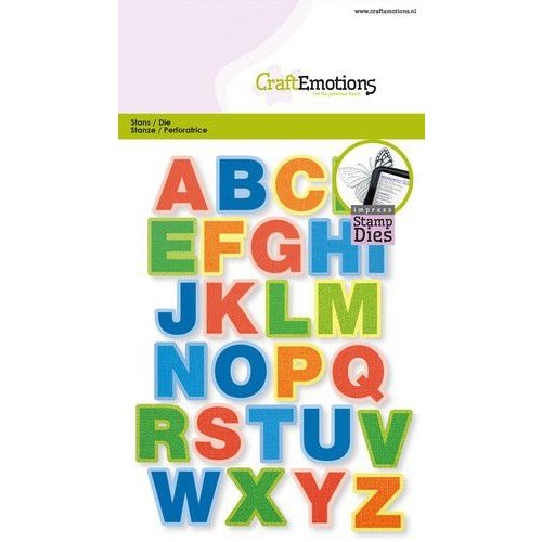 CraftEmotions CraftEmotion Impress stamp Die - alfabet hoofdletters Card 10,5x14,8cm - 21mm