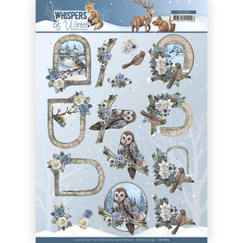 Amy Design CD11863 - 10 stuks knipvel - Amy Design - Whispers of Winter - Winter Birds
