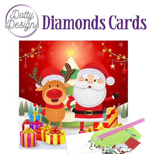 DDDC1146 - Dotty Designs Diamond Easel Card 146 - Santa with Deer