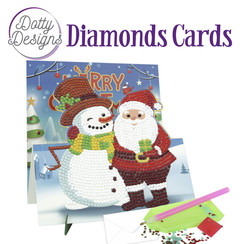 DDDC1144 - Dotty Designs Diamond Easel Card 144 - Santa and Snowman