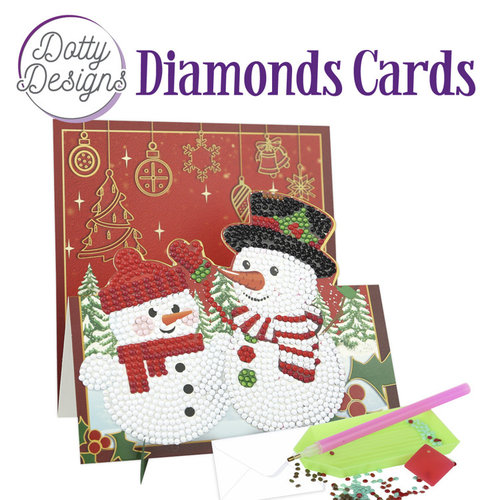 DDDC1143 - Dotty Designs Diamond Easel Card 143 - Two Snowmen