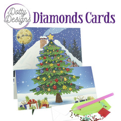 DDDC1138 - Dotty Designs Diamond Easel Card 138 - Decorated Christmas Tree