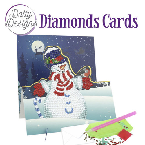 DDDC1134 - Dotty Designs Diamond Easel Card 134 - Snowman with Bird