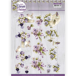 CD11849 - 10 stuks knipvel - Precious Marieke - Purple Passion - Purple Violets