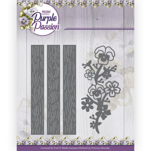 Precious Marieke PM10245 - Mal - Precious Marieke - Purple Passion - Fence with Pansies