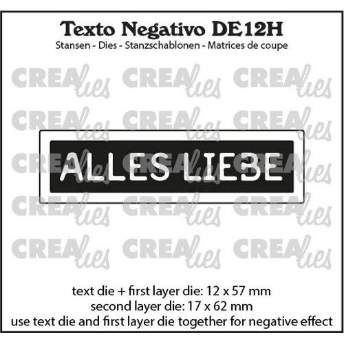 Crealies Crealies Texto DE: ALLES LIEBE (horizontaal) DE12H max.17x62mm