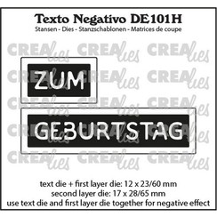 Crealies Texto DE: ZUM GEBURTSTAG (horizontaal) DE101H max.17x28/65mm