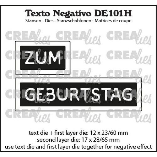 Crealies Crealies Texto DE: ZUM GEBURTSTAG (horizontaal) DE101H max.17x28/65mm