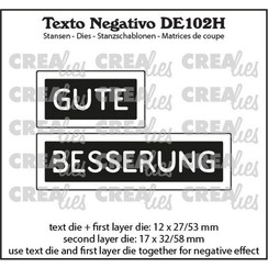 Crealies Texto DE: GUTE BESSERUNG (horizontaal) DE102H max.17x32/58mm