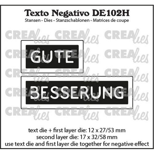 Crealies Crealies Texto DE: GUTE BESSERUNG (horizontaal) DE102H max.17x32/58mm