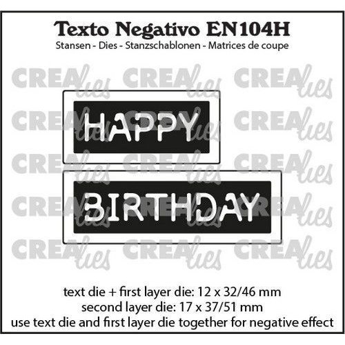 Crealies Crealies Texto EN: HAPPY BIRTHDAY (horizontaal) EN104H max.17x37/51mm