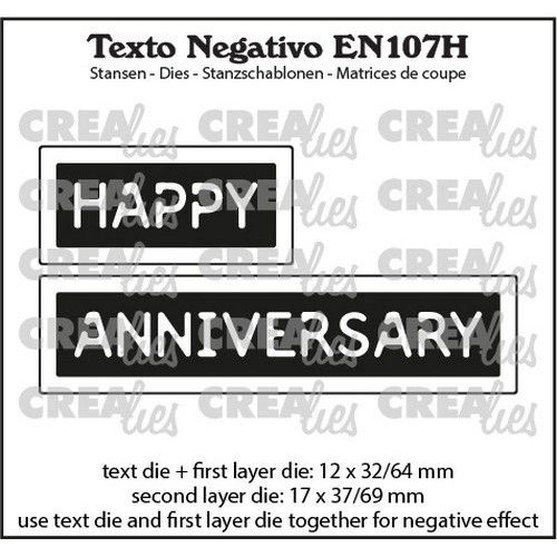 Crealies Crealies Texto EN: HAPPY ANNIVERSARY (horizontaal) EN107H max.17x37/69mm