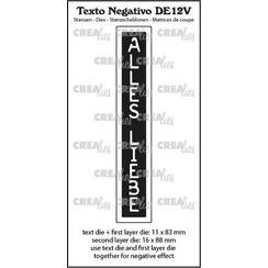 Crealies Texto DE: ALLES LIEBE (verticaal) DE12V max.16x88mm