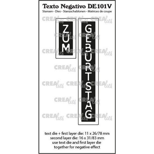Crealies Crealies Texto DE: ZUM GEBURTSTAG (verticaal) DE101V max.16x31/83mm
