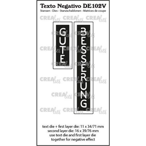 Crealies Crealies Texto DE: GUTE BESSERUNG (verticaal) DE102V max.16x39/76mm