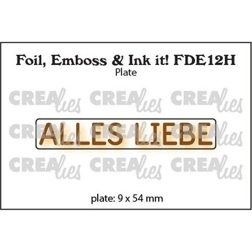 Crealies Crealies Foil, Emboss & Ink it! DE: ALLES LIEBE (H) FDE12H plate:9x54mm