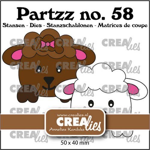 Crealies Crealies Partzz Schaap CLPartzz58 50x40mm