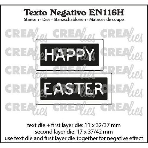 Crealies Crealies Texto Negativo HAPPY EASTER EN (H) EN116H max 17x37/42mm