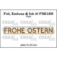 Crealies Foil, Emboss & Ink it! DE: FROHE OSTERN (H) FDE13H 9x65mm