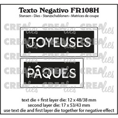 Crealies Texto Negativo JOYEUSES PÂQUES FR (H) FR108H max 17x53/43mm