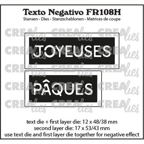 Crealies Crealies Texto Negativo JOYEUSES PÂQUES FR (H) FR108H max 17x53/43mm