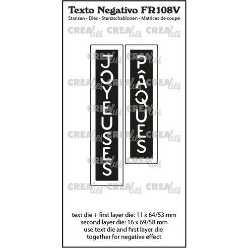 Crealies Crealies Texto Negativo JOYEUSES PÂQUES FR (V) FR108V max 16x69/58mm