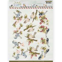 CD11881 - 10 stuks Knipvel- Precious Marieke - Birds and Berries - Raspberries