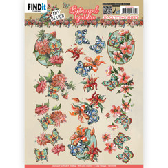 CD11906 - 10 stuks knipvel - Amy Design - Botanical Garden - Colorful Butterfly