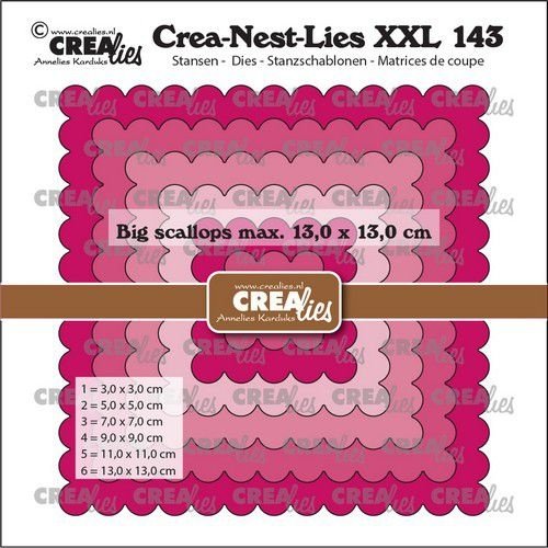 Crealies Crealies Crea-Nest-Lies XXL Vierkanten met grote schulprand CLNestXXL143 max. 13 x 13 cm
