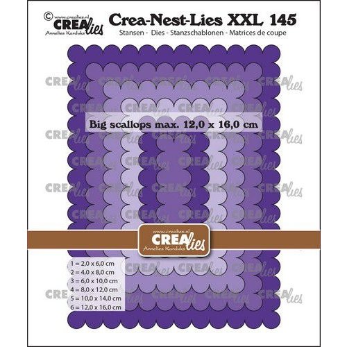 Crealies Crealies Crea-Nest-Lies XXL Rechthoeken met grote schulprand CLNestXXL145 max. 12 x 16 cm