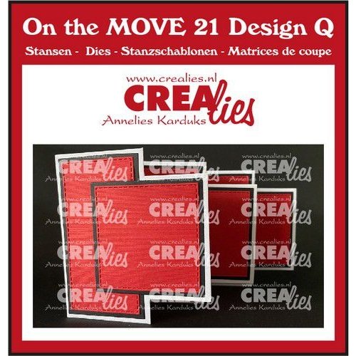 Crealies Crealies On the MOVE Design Q Vierkanten CLMOVE21 folded: 10 x 12 cm