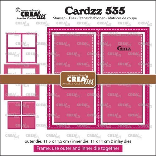 Crealies Crealies Cardzz Frame & Inlay Gina CLCZ535 max. 11,5 x 11,5 cm