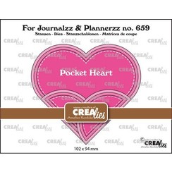 Crealies For Journalzz & Plannerzz Pocket hart CLJP659 102 x 94 mm