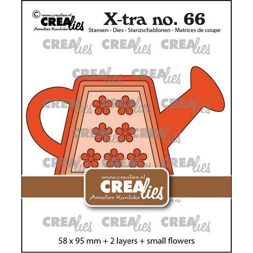 Crealies Crealies Xtra Gieter CLXTRA66 58 x 95 mm + 2 layers + small flowers