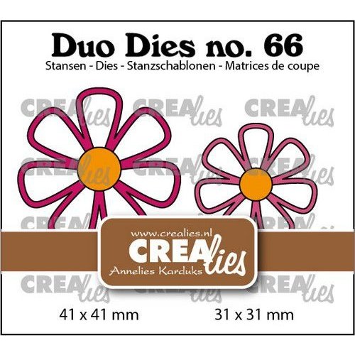 Crealies Crealies Duo Dies Open bloemen no. 28 CLDD66 31 x 31 mm + 41 x 41 mm