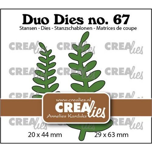 Crealies Crealies Duo Dies Blaadjes 18 CLDD67 29 x 63 mm + 20 x 44 mm