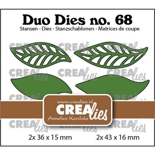 Crealies Crealies Duo Dies Blaadjes 19 CLDD68 2x 43 x 16 mm + 2x 36 x 15 mm