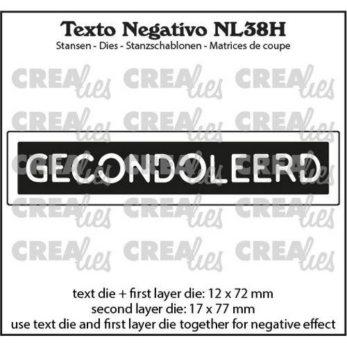 Crealies Crealies Texto Negativo GECONDOLEERD (H) NL38H max. 17 x 77 mm